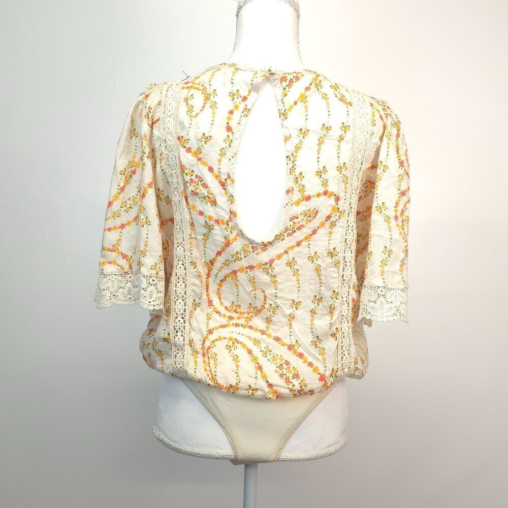 Intimately Free People Bali Tate Mixed Media Bodysuit in Cream Medium - Picture 5 of 14